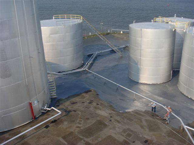 Liquid-applied roof membrane on a commercial building